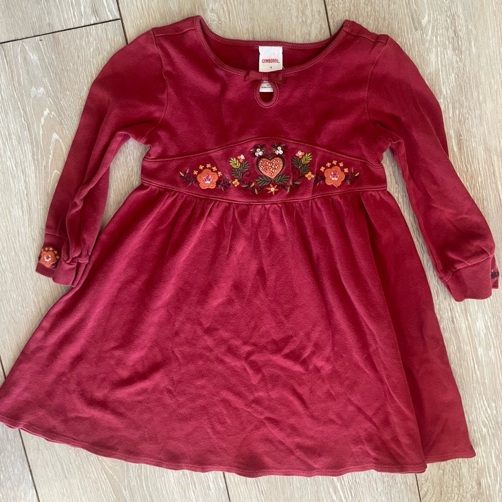 Gorgeous Gymboree velveteen dress with embroidery details.  Fall.  Holidays.